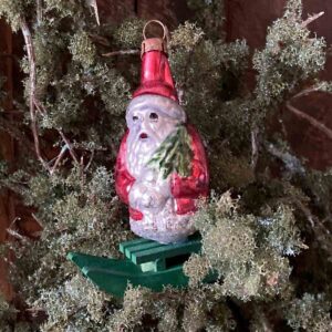 Samichlous auf Schlitten – nostalgische Weihnachtskugel