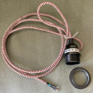 Cord – Textilkabel mit Fassung, rot-weiss